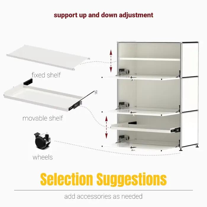 Meubles modulaires |   Armoire de rangement 1x3 |   Avec 3 portes rabattables |   Personnalisation p