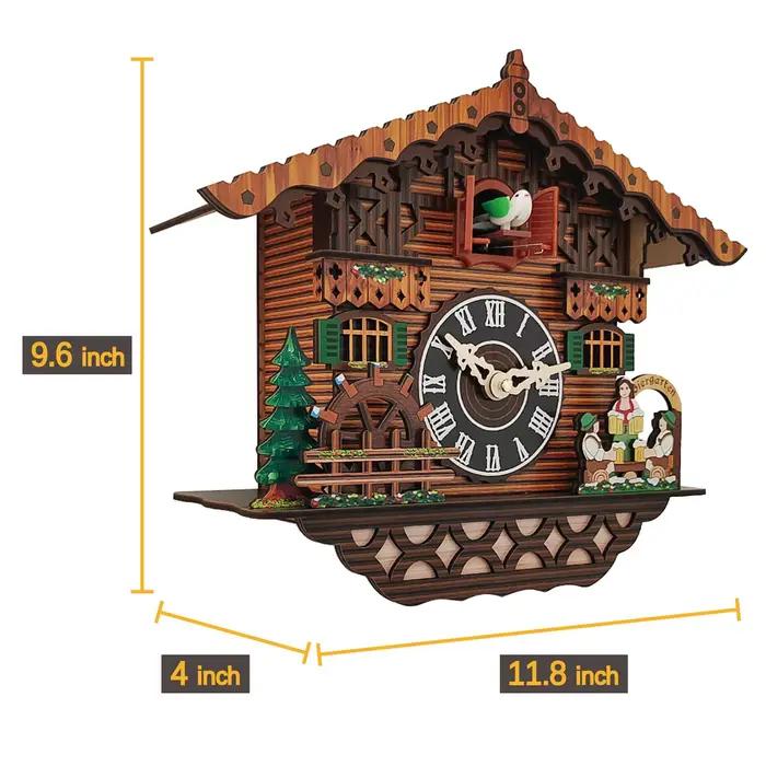 Horloge murale en bois pour la décoration de la maison, alarme d'oiseau, horloges de coucou, chambre