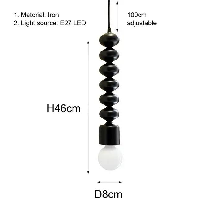 Lampe suspendue Bauhaus en argent, style nordique noir, E27, pour chambre à coucher, chevet, salon, 