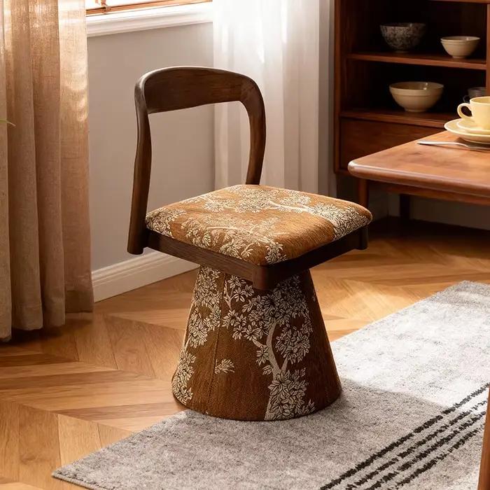 Fauteuil d'appoint moderne nordique à carreaux marron multifonctionnel pour chambre, salle à manger,