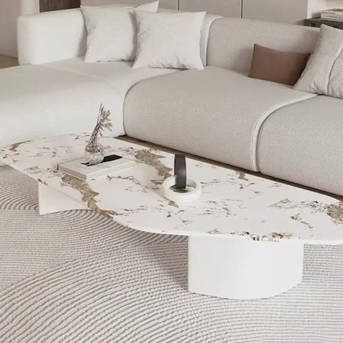 Table basse au Design moderne, basse et irrégulière, en marbre, nordique, pour hôtel, appartement, M