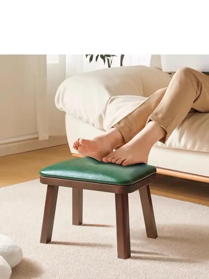 Meubles de salon, tabouret à coussin de siège souple, petit Tabouret en bois massif, banc de maison 