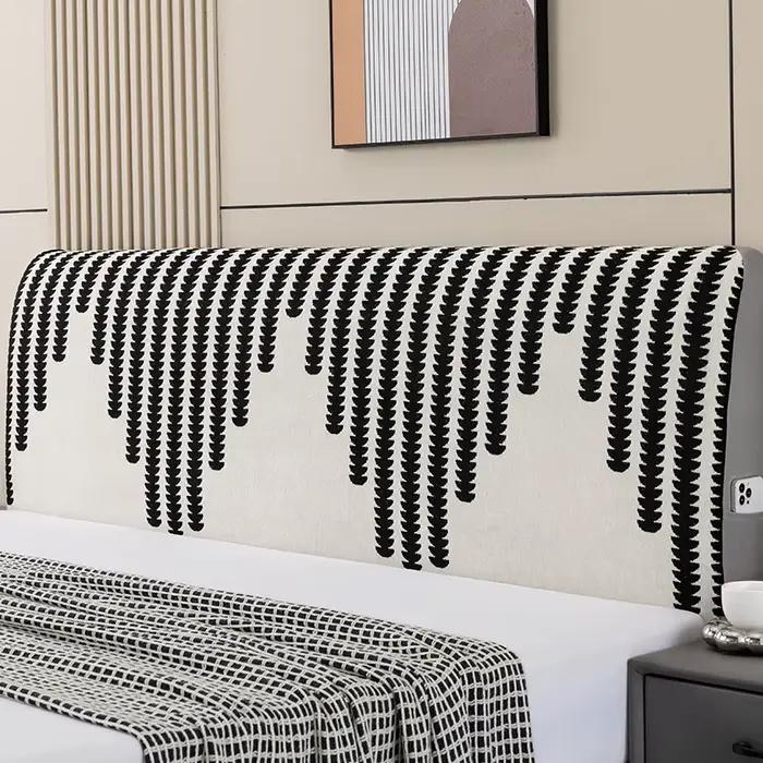 Housse de tête de lit complète en Chenille de Style nordique, amovible, lavable, Anti-Collision, uni