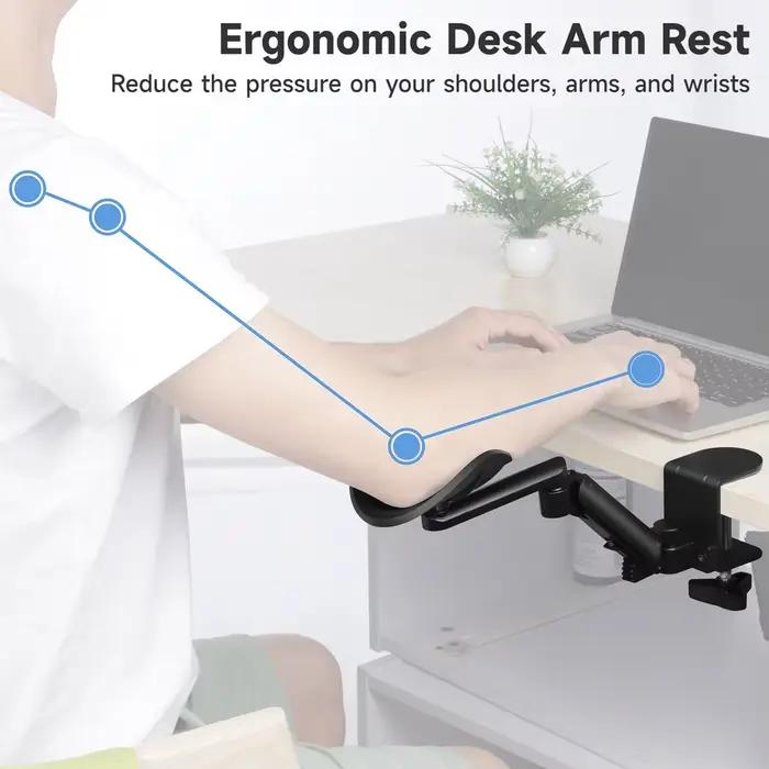 Accoudoir de bureau réglable, Support de coude ergonomique, Support de bras à pince, Support de coud