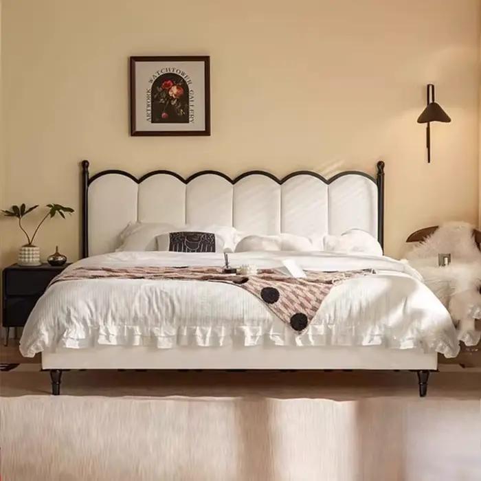 Lits Double esthétiques chambre à coucher tête De lit moderne lits pleine taille cadre enfants 180x2