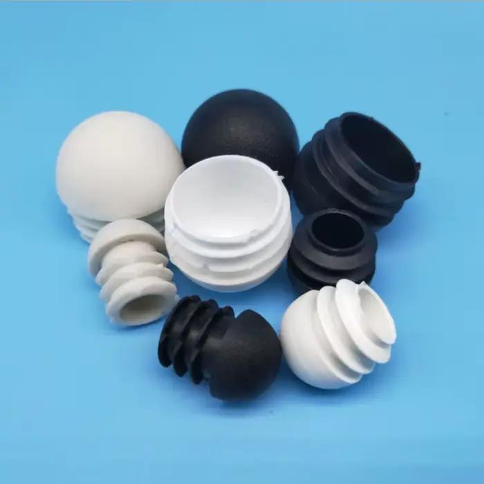 Bouchon de tuyau rond en plastique noir/blanc, Tube antidérapant pour pied de chaise, couvercle anti