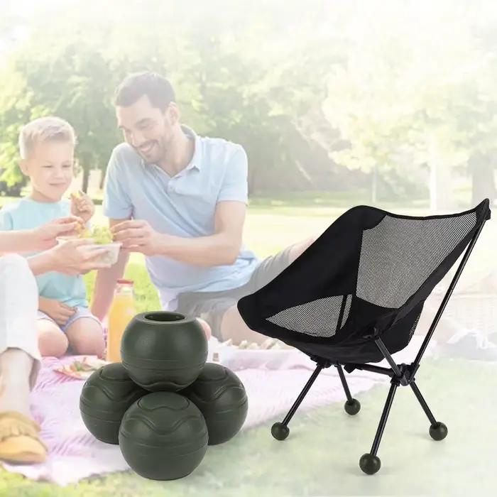 Couvre-pieds de chaise de Camping, 4 pièces, antidérapant, stabilisant, boule en caoutchouc, Absorpt