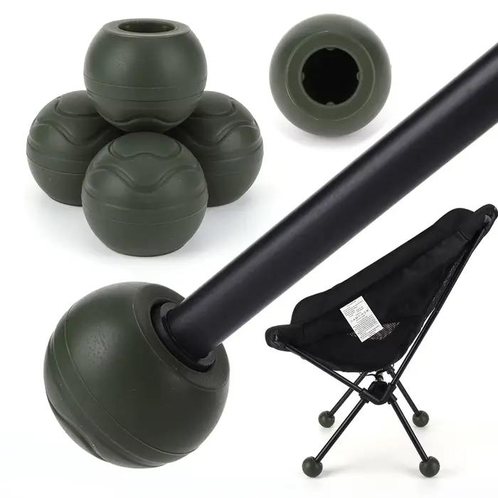 Couvre-pieds de chaise de Camping, 4 pièces, antidérapant, stabilisant, boule en caoutchouc, Absorpt