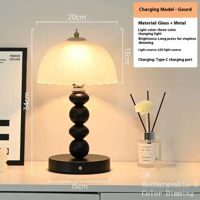 Lampe de Chevet Nordique de Luxe, Lampe de Table Décorative en Forme de Gourde pour Chambre à Couche