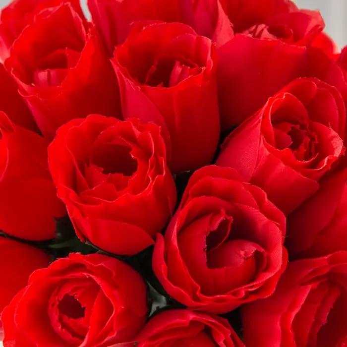 Vase Bouquet de Roses rouges, 10 pièces, pour décoration de maison, jardin, mariage, couronnes décor