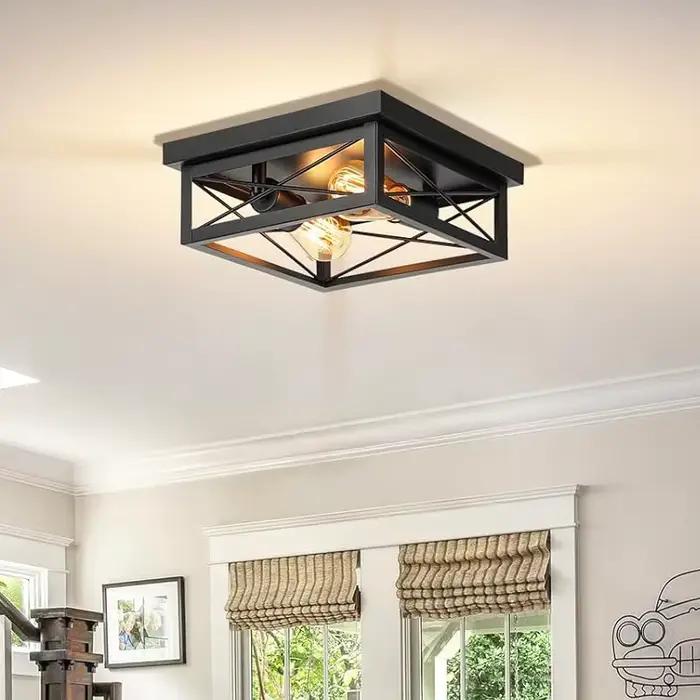 Plafonnier industriel rétro américain, luminaire décoratif de plafond, idéal pour un couloir, une sa