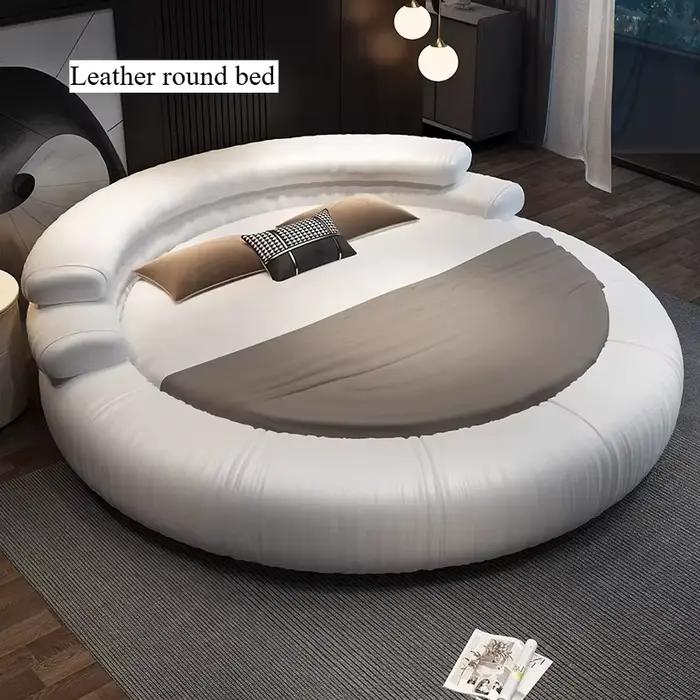 Table de chevet minimaliste blanche avec rangement, lit français, cadre de lit en bois, meubles de c