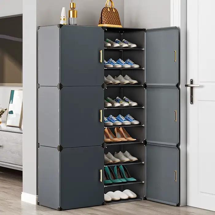 Armoires pliantes modernes de couloir de salon à la maison étagère de rangement de chaussures multic