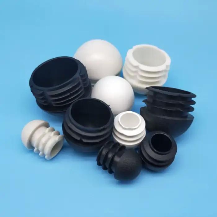 Bouchon de tuyau rond en plastique noir/blanc, Tube antidérapant pour pied de chaise, couvercle anti