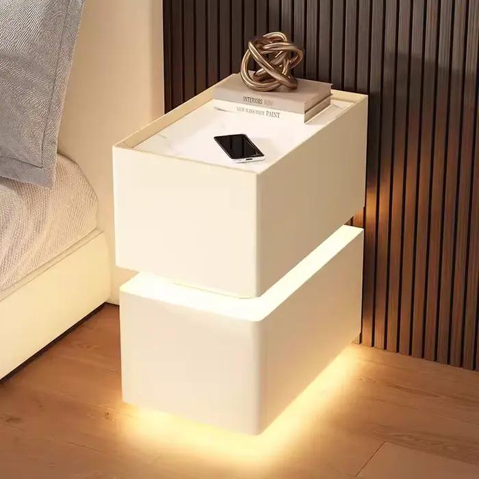 Table de chevet intelligente créative avec chargement sans fil, armoire de rangement de style modern