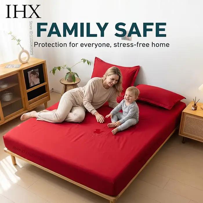 Housse de matelas imperméable IHX, protège-matelas, draps-housses avec bande élastique, taille simpl