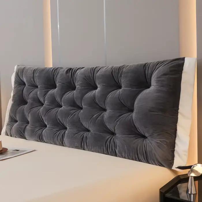 Tête de lit européenne en velours, coussin moelleux, grand coussin de dossier, taille 100/120/150/18