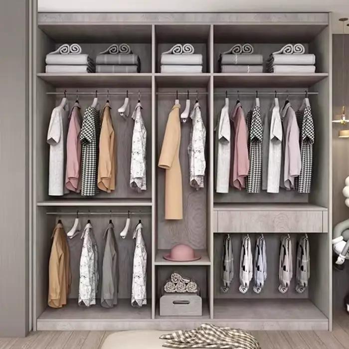 Support armoires de rangement porte en verre étagères organisateurs armoire de luxe chambre rangemen