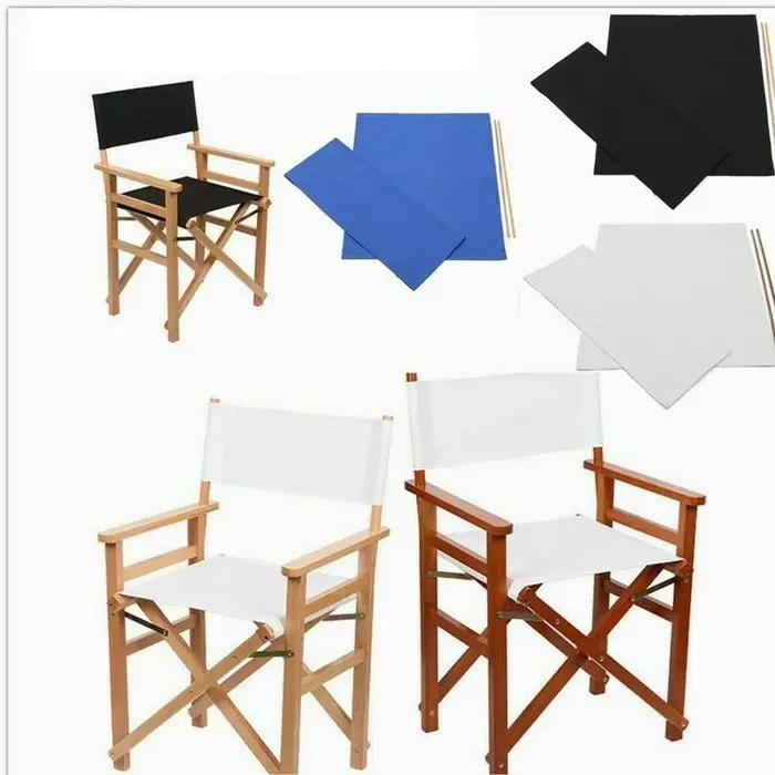 Kit de housses de siège et de dossier en toile beige, remplacement de chaise de réalisateur décontra