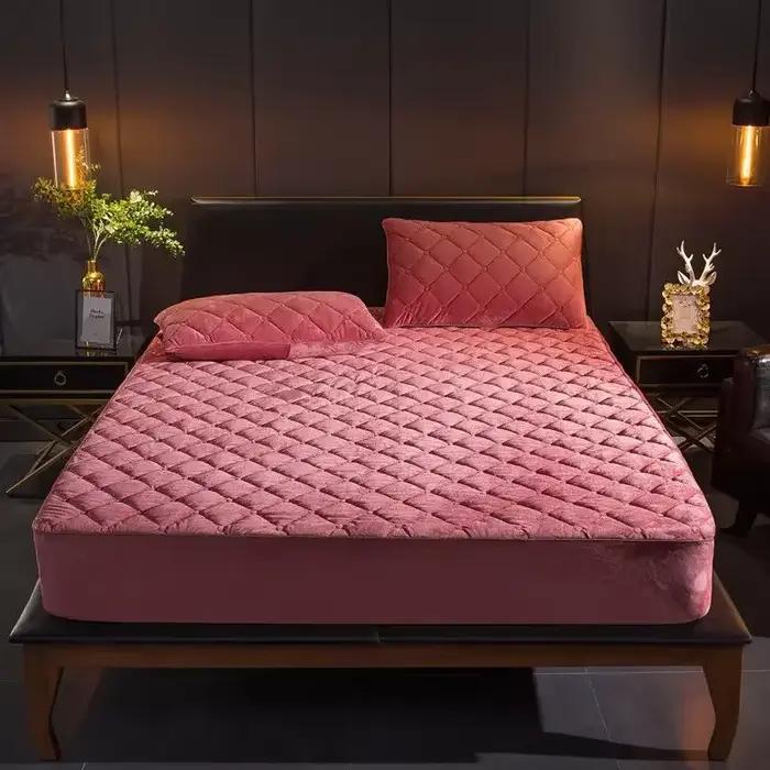 Juste de Matelas Épaisse en Velours de Clip, Drap-Juste Chaud et Doux en Peluche, Queen et King, Tai