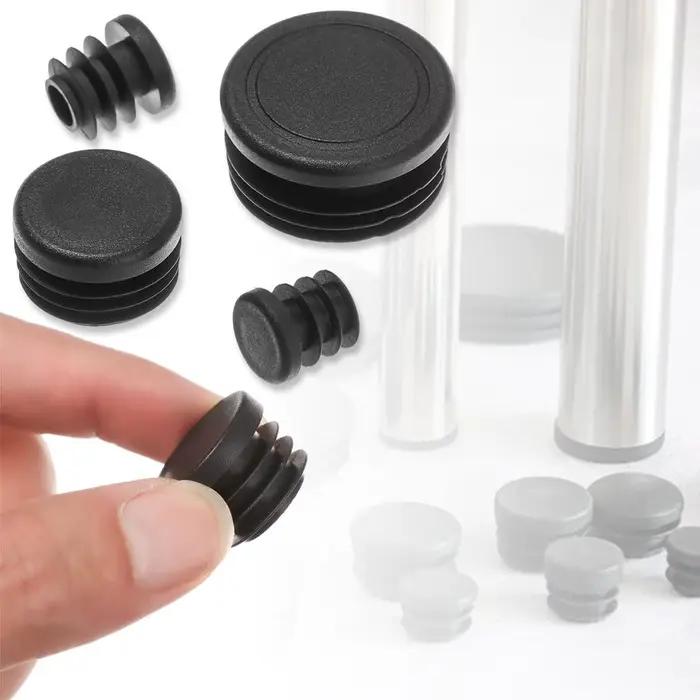 Tuyau rond enfichable en plastique noir, manchon intérieur de tuyau en acier, tête de prise, coussin