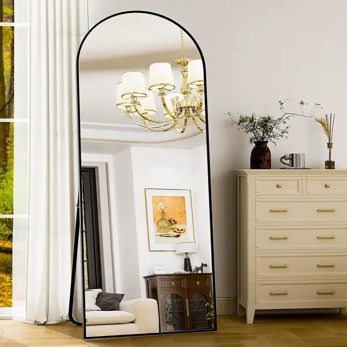 Miroir pleine longueur 26" x 71" - Miroir complet du corps avec cadre en alliage d'aluminium - Miroi
