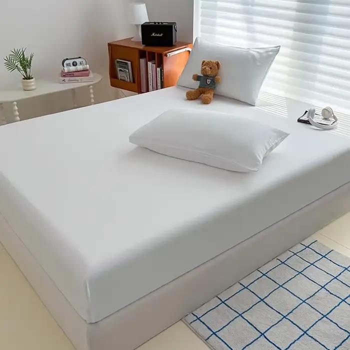 Drap-housse délavé avec bandes élastiques, housse de matelas réglable antidérapante pour lit simple,