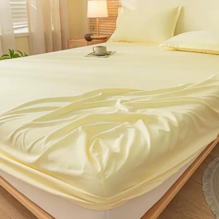 Drap-housse en coton lavé avec bandes élastiques, housse de matelas Ultra douce et Durable, réglable