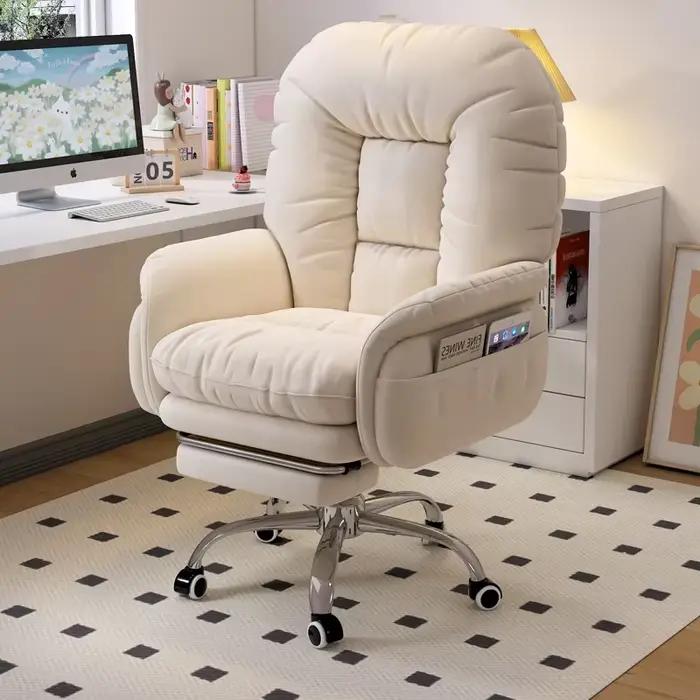 Roues blanches chaise De bureau Support arrière pivotant chaise De bureau ergonomique salle De médit