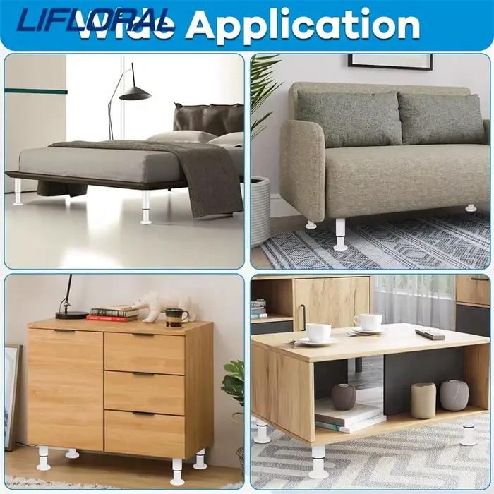 Poutre de lit télescopique réglable, pied de support renforcé, jambe de meubles, pied de canapé, rem