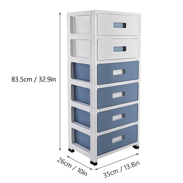Armoire à tiroirs à 6 niveaux, tour en plastique, organisateur de bureau pour cuisine, salle de bain