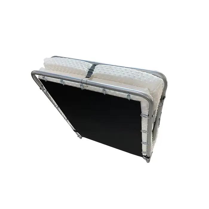 Lit simple en fer pliant, cadre de lit en toile avec matelas, meubles de chambre à coucher