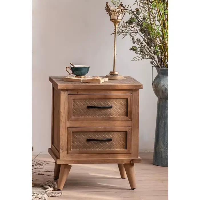 Meubles de chambre à coucher de Style japonais, chevet en bois massif, table de chevet rétro avec ti