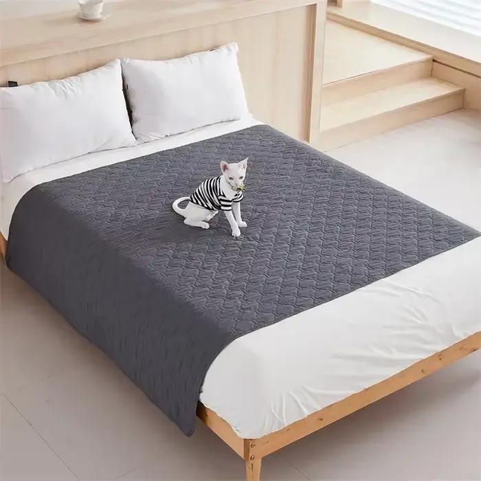 Couvre-lit hydrofuge pour lit king size, couvre-lit matelassé, protège-matelas lavable, linge de lit