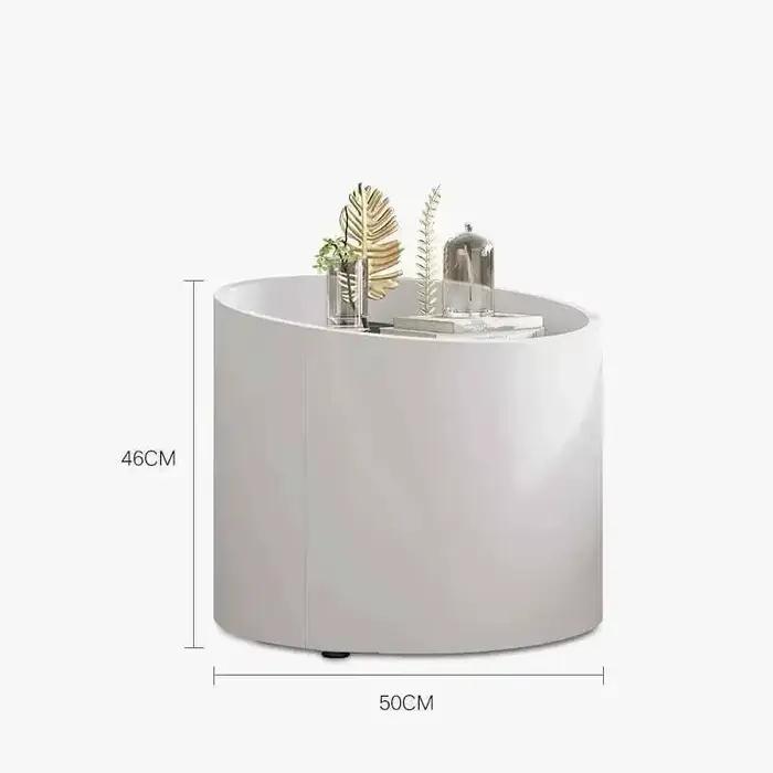 Tables de Chevet Rondes Design Minimalistes avec Rangement, Mini Tables de Chevet Mignonnes Kawaii a