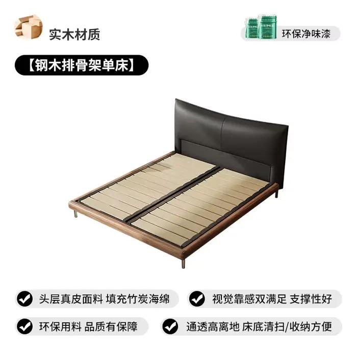 Cadre de lit Queen de luxe avec table de chevet, design rembourré confortable, parfait pour créer un
