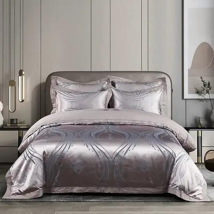 Parure de lit en coton jacquard, taille King, luxe européen, ensembles de literie de mariage, taille