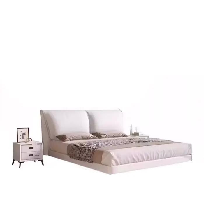 Lits de chambre à coucher flottants jumeaux 180x200 avec éclairage LED de luxe, lits de chambre ital