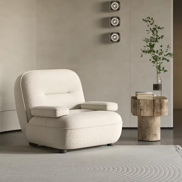 Fauteuil nordique de luxe avec support lombaire, idéal pour la chambre à coucher ou le salon, détent