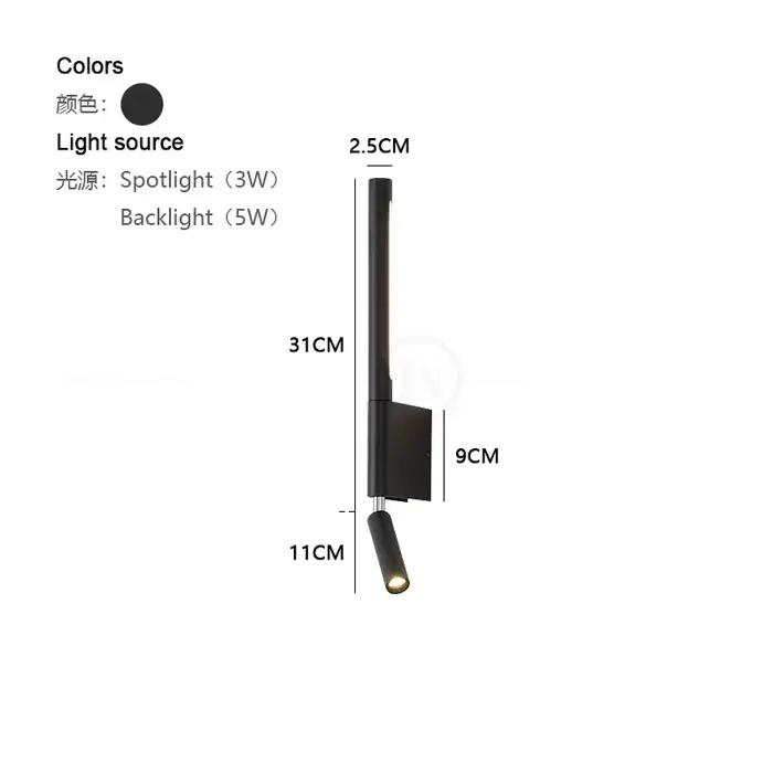 Applique de chevet rotative à 330 degrés, lampe de lecture réglable avec interrupteur, minimaliste, 