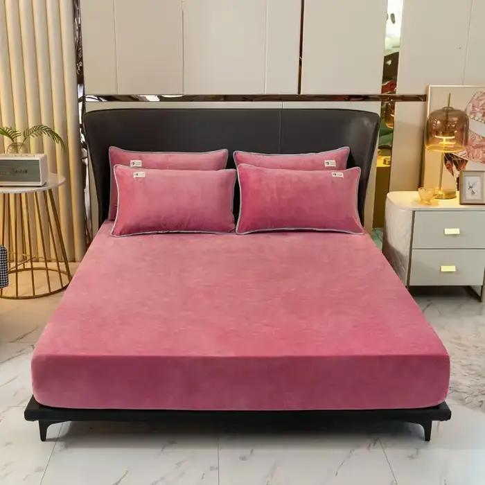 Drap-housse en velours doux avec bandes élastiques, housses de matelas réglables antidérapantes pour