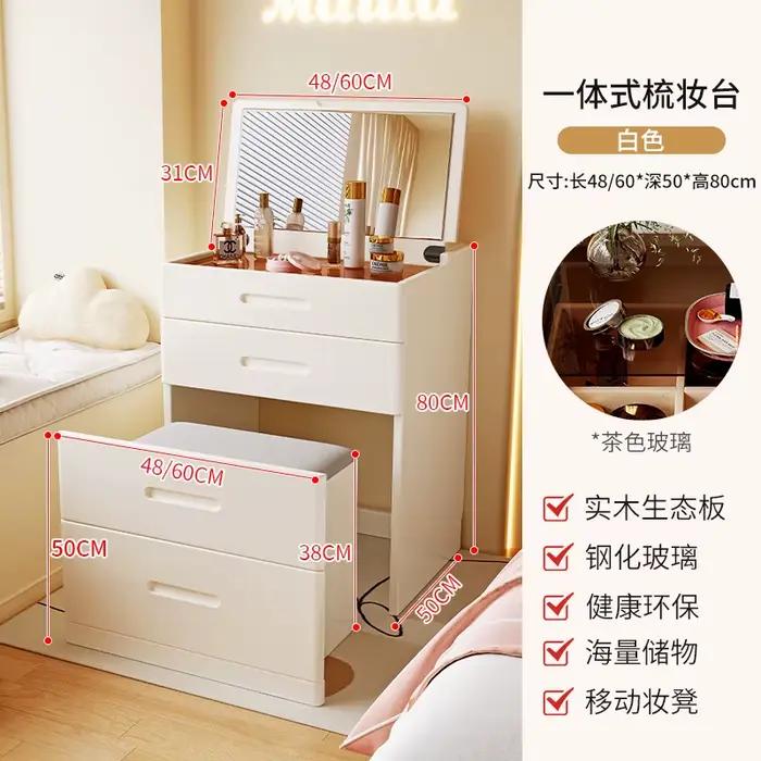 Coiffeuse rustique pour filles, rangement Miniature, coiffeuse en bois massif, vanité Simple, access