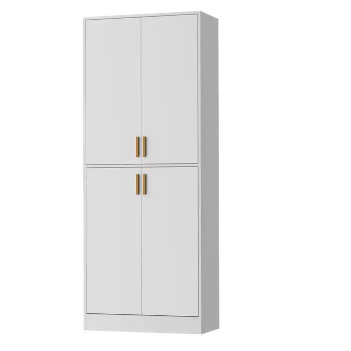 Garde-manger de cuisine de 71 po de haut, armoire autoportante avec étagères et portes réglables pou
