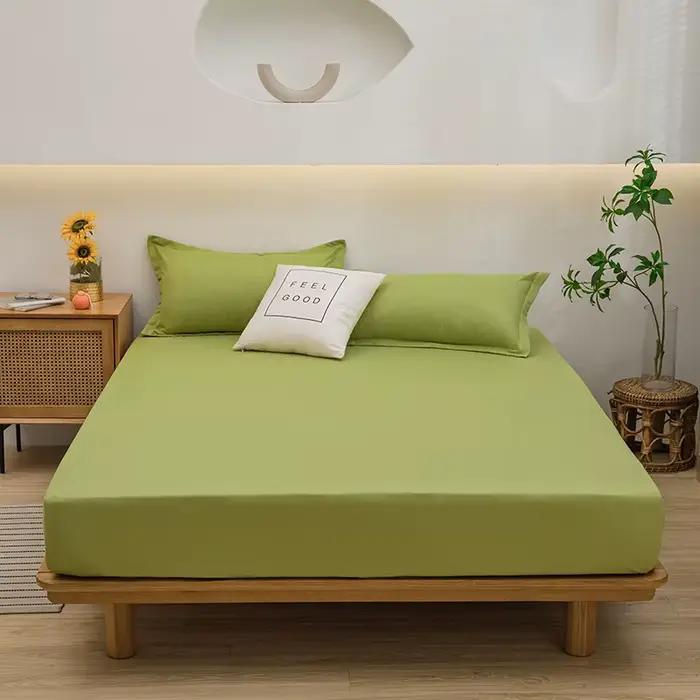Une housse de lit simple de couleur pure, housse de protection pour matelas simple tout enveloppé, h
