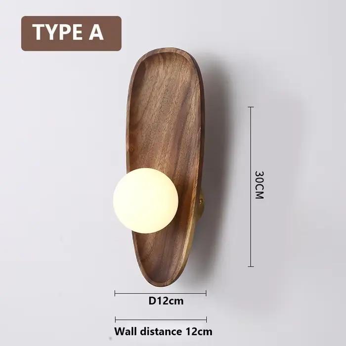 Lampe murale LED Vintage en bois naturel, applique de chevet pour chambre à coucher, salon, couloir,