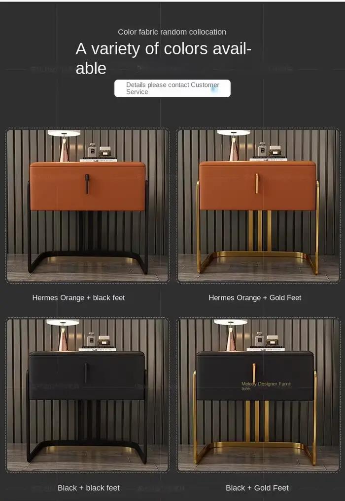Voxhome Style italien moderne minimaliste armoire de chevet lumière nordique luxe cuir Art pour meub