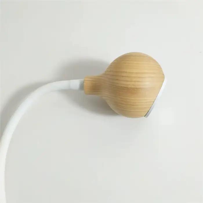 Applique murale nordique en bois avec interrupteur 5w, led à tour libre, tête de lit réglable, lampe