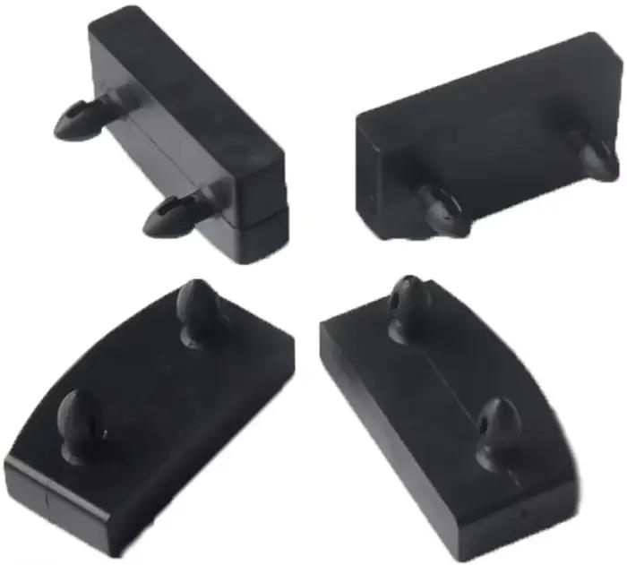 Supports de capuchons d'extrémité centrale en plastique, 6 pièces, couvercles carrés 53mm-62mm