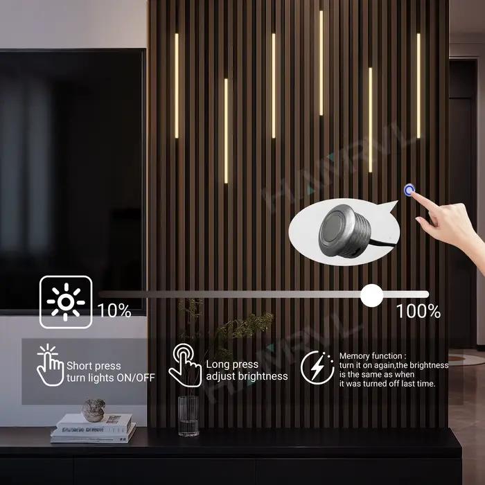 Éclairage encastré LED bande lumineuse LED pour panneau mural à lattes en bois en parallèle avec cap
