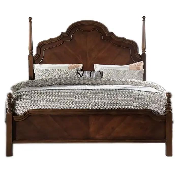 Lit King et Queen moderne de luxe en bois massif avec cadre en acajou, Design contemporain élégant p